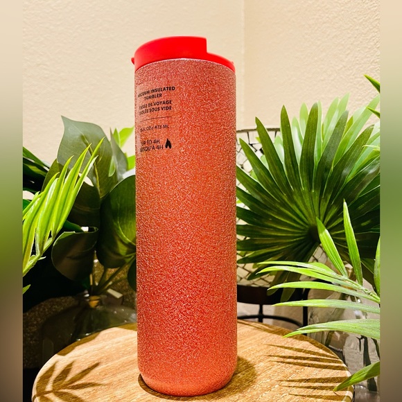 ✨Starbucks Spring Neon Coral/Pink Pebble Glitter Stainless Steel Hot Cup Tumbler - Picture 6 of 12